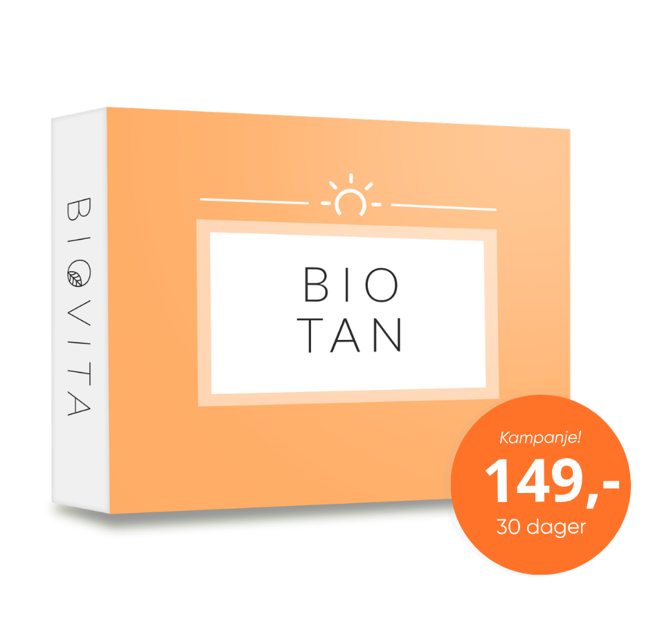 Oransj Biotan Betakaroten-pakke med 60 kapsler